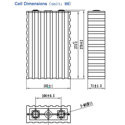 Long Lasting 3.2Volt 200Ah LifePo4 Battery Cell For 48V Solar Energy Storage System