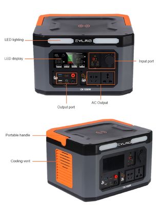 AC Output Power 1000W Solar Generator For Camping 270000mA Lithium Battery Power Supply